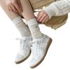 Calcetines de tubo Lolita transpirables huecos de verano para niños jk diarios combinan con todo lazo de encaje calcetín alto para pantorrilla
