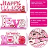 Amor Día de San Valentín Xoxo Letrero de Corazón de Madera Bandeja Escalonada Estilo Granja Decoración de Aniversario de Boda Fiesta en Casa