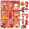 ET047 Pegatinas Infantiles Tema Fuego Pegatinas Wenchuang DIY Marco de Fotos Decorativo Pegatinas para Rompecabezas Pegatinas de Bomberos