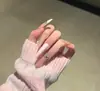 Explosões unha usada à mão strass de alta qualidade longo patch francês nail art terminou 30 peças de unhas removíveis
