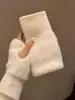 Guantes Cálidos de Lana sin Dedos para Niñas, Calentadores de Muñeca de Felpa Tejidos de Invierno, sin Dedos, Versátiles, Pantalla Táctil, Oficina, Estudio, Estudiantes