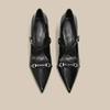 Zapatos de Punta para Mujer 2024 Otoño Nuevo Versátil Estilete Tacones Altos de Una Pierna Gran Cantidad Disponible