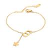 Colar de Aço Inoxidável com Letra CD Estrela para Clavícula Moda Versátil Distintivo Tassel Nariz de Porco Titânio