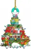 Nuevo colgante plano de acrílico decoración de árbol de Navidad animal colgante DIY regalo de fiesta de Navidad