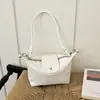 Bolsa de Ombro Única com Textura Tecida Retro Francesa Simples Nicho Versátil para o Dia a Dia Bolsa Bolinho Bolsa Transversal Casual de Alta Qualidade
