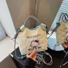 Versión Coreana de Ins Nuevo Aspecto Fresco y Dulce Literario Bordado Lindo Gatito Bolsa para Mujer Ligera Cruzada