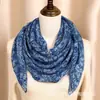 Pañuelo Cuadrado de 90 cm Estilo Étnico de Moda Nueva Gasa Balinesa Pañuelo con Estampado Floral Pequeño Pañuelo de Seda Transpirable Ligero Pañuelo para la Cabeza para Mujeres