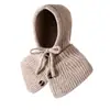 Chapéu Balaclava Novo Outono e Inverno da Amazon Transfronteiriço Quente Tricô Cordão Botão Cachecol de Pescoço Chapéu Tudo-em-Um