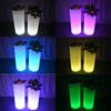 Maceta luminosa LED de fabricantes Qing geniales, cilíndrica grande, de plástico impermeable, colorida, decorativa, creativa, jarrón de suelo