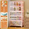 Vitrine de Vidro, Armário de Estatuetas para Sala de Estar, Estante de Aço com Portas, Armário de Armazenamento de Blind Box, Armário de Armazenamento em Camadas, Vitrine Estilo Creme