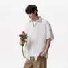 Camisa Gola Polo Manga Curta Estilo Old Money Unissex 2026 Novo Cardigã Jaqueta Manga T Camisa Casual Relaxada Manga Meia