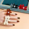 Anillo Decorativo de Diamante Amoroso Oso que Saluda Galleta Venta Caliente Transfronteriza Anillo de Diseño Moderno y Versátil Joyería