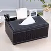 Caja de pañuelos de cuero en stock, Almacenamiento simple de escritorio con múltiples compartimentos, Adecuada para organizar artículos pequeños en la sala de estar, la oficina o el coche
