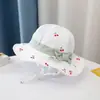 Chapéu infantil Verão Fino Respirável Guarda-sol Chapéu de pescador Aba grande Protetor solar ajustável Malha Chapéu para bebês meninos e meninas