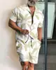 Amazon Cross-Border Roupas Masculinas Verão Estilo Praia Solta Tamanho Europeu Camisa Havaiana Casual Conjunto Masculino de Duas Peças