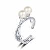 Anillo de Perlas de Moda Europea y Americana para Mujer, Set Nicho Simple de Lujo Accesible, Anillo Geométrico Estilo Frío, Anillo Ajustable