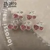 Joyería para Uñas con Diseño de Cerezas Nuevas Transfronteriza Llena de Diamantes Súper Brillante Frutas Coloridas Cerezas Paquete de Materiales para Uñas Portátiles DIY