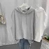 Estilo Primavera y Otoño Corte Holgado Tallas Grandes 1.0-150kg Chaleco Sencillo Sin Mangas de Longitud Media con Capucha para Mujer