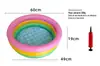 Piscina Inflável Arco-Íris Kidsren 60cm Piscina de Banho PVC Piscina Aquática Kidsren Fundo Bolha Redonda Piscina de Três Anéis