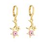 Pendientes de gota de aceite chapados en oro y cobre de estilo europeo y americano de Aogu, pendientes de luna y estrella con personalidad de nicho INS para mujer, nuevo producto transfronterizo
