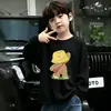 Camiseta de manga larga de algodón puro para niños, nuevo top elegante para niños, camiseta básica moderna y versátil para niños