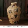 Vaso de Cerâmica Estilo Wabi-Sabi Retrô para Entrada de Casa, Gabinete de TV, Pote Manchado de Grés Antigo, Decoração para Arranjo de Flores de Pousada, Enfeites