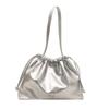 Bolso Balde Fruncido con Cordón para Mujer 2025 Verano Moda Nuevo Estilo Gran Capacidad Casual Hombro Relajado Bolso Tote