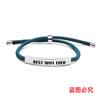 Pulsera Trenzada de Cuerda Multicolor Transfronteriza Europea y Americana, Pulsera de Acero Inoxidable Grabada, Regalo Conmemorativo para Esposa en San Valentín y Navidad