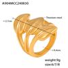 Moda Estilo Ins Europeo y Americano Anillo de Hoja de Acero Inoxidable Anillo de Hoja Exagerado Hip-hop Personalizado para Mujer Pulsera sin Color