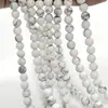 Colar Brincos de Contas Redondas Turquesa Imitação Magnésita Natural Acessórios de Joias Estilo Xizang Turquesa Nepal