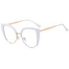 Nuevos Lentes de Moda Ojo de Gato de Media Montura Anti Luz Azul Europeos y Americanos Ins Retro Modernos Armazón de Gafas Personalizados Transfronterizos Espejo Plano para Mujer