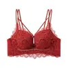 Sujetador de Ropa Interior Transpirable Engrosado de 5 CM Manto Taza Transmisión en Vivo Original Espalda Hermosa Sexy Recogida Busto Pequeño Sin Aro