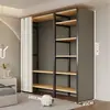 Arara de Roupas de Chão Guarda-Roupa Aberto para Quarto Prateleira de Metal Aço para Hall de Entrada Prateleira de Armazenamento de Roupas para Pendurar Montagem