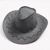 Sombrero de vaquero de mezclilla occidental para hombre y mujer, gamuza vintage con cuerda a prueba de viento, ala grande, protección solar, sombrero para el sol, sombrero de viaje para lugares pintorescos