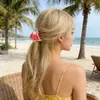 Presilha de Cabelo Criativa Estilo Férias Sorvete de Melancia Verão Desenho Animado Tubarão de Sorvete de Chocolate Acessório de Cabelo Meio Preso para Mulheres
