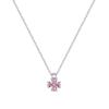 Colar Trevo de Quatro Folhas Seiko Zircônio Rosa Transfronteiriço Estilo Floresta Pequeno Fresco Brincos da Sorte para Mulheres Anel Aberto Simples Personalizado
