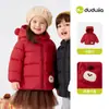 [Resistente al agua] Chaqueta de plumón para bebé Dudu, ligera de invierno 90% plumón, prenda exterior gruesa para niños, ropa de invierno para niñas