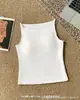 129 # Serie de colores dopamina nueva para primavera y verano, hermoso top sin mangas con copas, ropa interior de algodón acanalado con espalda cruzada