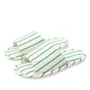 Pantuflas de Algodón y Lino para el Hogar, Adecuadas para Todas las Estaciones, Rayadas, Sencillas, de Suela Suave, Zapatos con Aire Acondicionado para Mujer, Absorbentes de Sudor, Estilo Ins