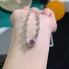 Pulseira Alexander Cultivada em Laboratório Prata S925 Feminina Pedra Principal 5*7 Quente Transfronteiriço Peça Única Cabelo
