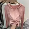 Sudadera Cardigan Fina Suave de Manga Larga para Mujer 2026 Nuevo Estilo de Verano Versátil Camiseta Ropa con Protección Solar Camisa de Aire Acondicionado Top