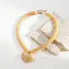 Collar de Corazón con Cuentas Acrílicas Transfronterizo Europeo y Americano Cadena para Clavícula Nicho Dopamina Collar Simple de Alta Gama Transfronterizo para Mujer