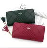 Nuevo Billetero Largo para Mujer, Bolso de Mano de PU Simple con Estampado de Cuadros, Organizador con Cremallera, Múltiples Ranuras para Tarjetas, Bolsillo para Teléfono y Billetera para Monedas