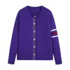 Cárdigan de punto clásico de cuello redondo de un solo botón, simple y versátil, nuevo estilo de otoño, corte holgado, adelgazante, chaqueta suéter de manga larga