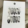 Un Par de Uñas Postizas [Miu Miu Princess] Estilo Miu Inspiradas en Ballet Gato Blanco y Negro Ojo de Gato Lazo Pedrería
