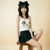 Top Cropped Sexy para Meninas, Estilo Puro Desejo, Doce e Picante, com um Design Triângulo Inteligente, Camisola Curta com Barriga de Fora