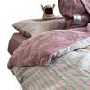 Juego de Cuatro Piezas Engrosado y de Terciopelo de Leche, Franela de Invierno, Terciopelo Coral, Dormitorio Estudiantil, Funda de Edredón de Algodón Puro, Sábanas