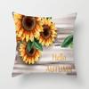 Venta al por mayor de fábrica pastoral primavera y verano nuevo funda de cojín de girasol girasol cojín de sofá para el hogar funda de cojín de flor