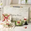 Juego de Vajilla y Platos de Cerámica Coloreada Bajo Esmalte, Estilo Nuevo para Uso en Casa, Tazones y Platos Frescos y Sencillos, Caja de Regalo para Inauguración de Casa