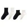 Calcetines Deportivos de Malla a Media Pantorrilla para Estudiantes, Calcetines Lisos Clase A al por Mayor, Color Sólido Delgados Transpirables 100% Algodón Absorbentes de Sudor para Niños